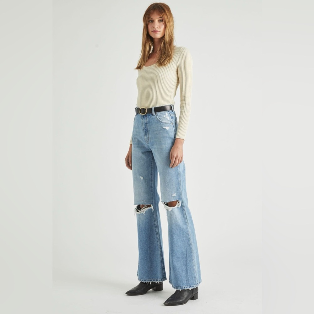 Rolla’s Eastcoast Flare Jeans Size 25 in Sofia Worn Celebrity Fav Vintage Fade - Picture 3 of 14